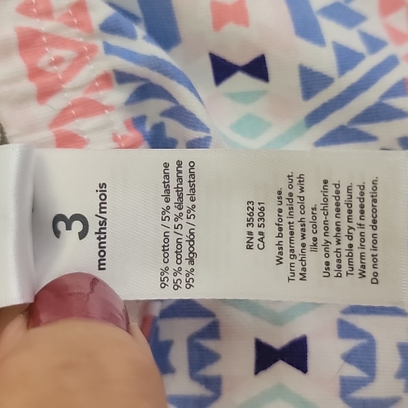 Carter's New 2 Piece Set Cotton Smock Top & Geometric Print Leggings 3 yrs - Picture 9 of 9